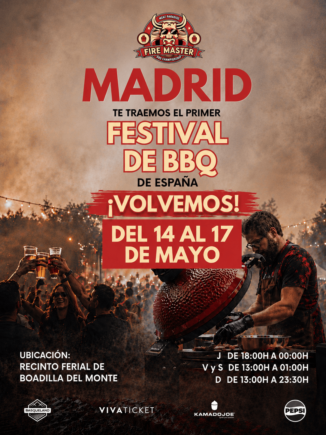 Cartel oficial Fire Master Festival 2026 — Madrid, 14-17 Mayo